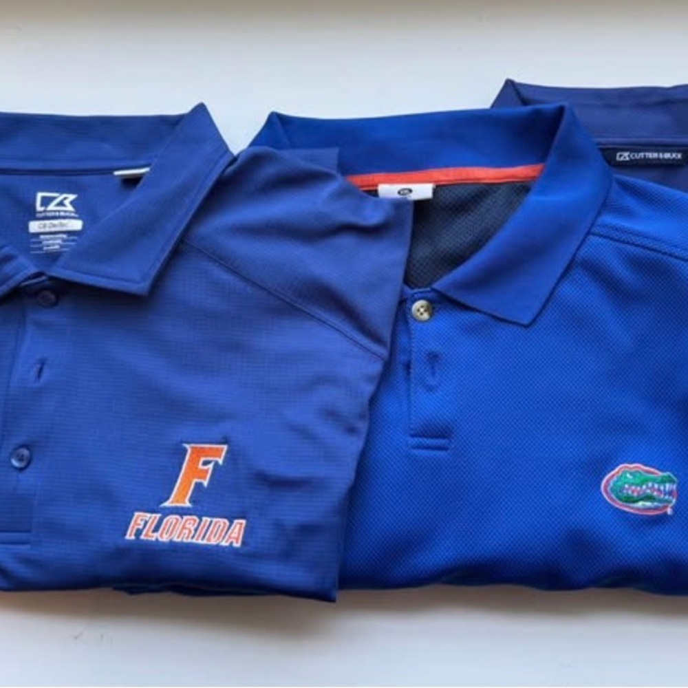 Cutter & Buck Men’s Royal Blue Florida Gators Polo Shirt Pair